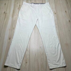 Hreski Mens Off White Golf Performance Straight Leg Preppy Chino Pant Size 36x30